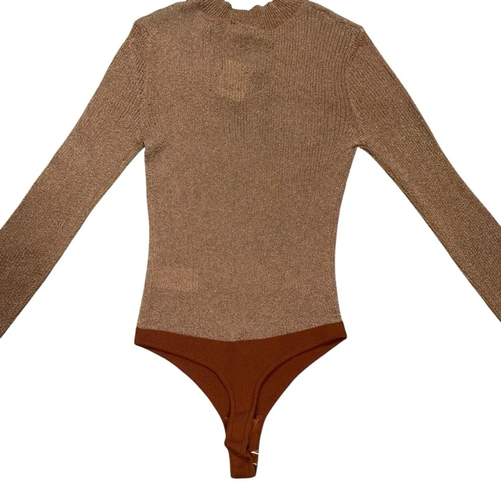 NWT New Free People Luxe Life Bronze Bodysuit Size S